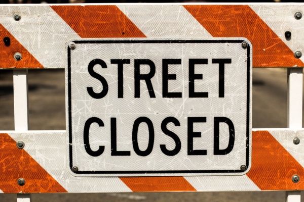 Street closed sign