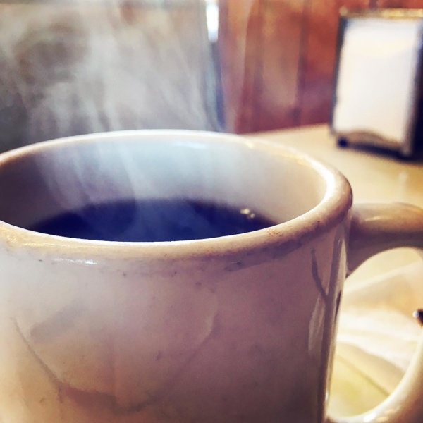 Hot coffee steam