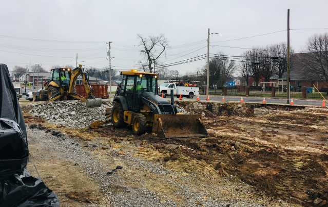 Sixth Street parking lot construction