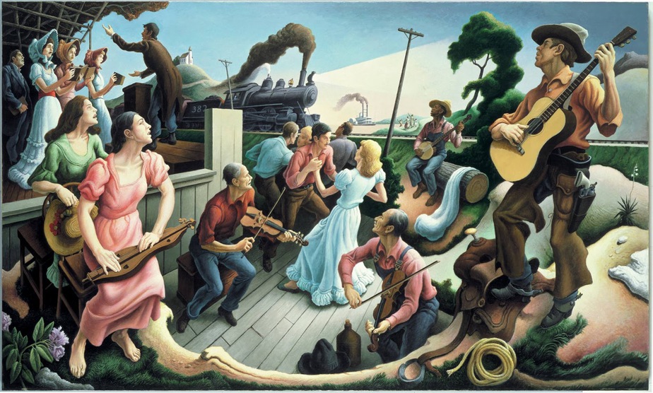 The Origins of Country Music mural by Thomas Hart Benton