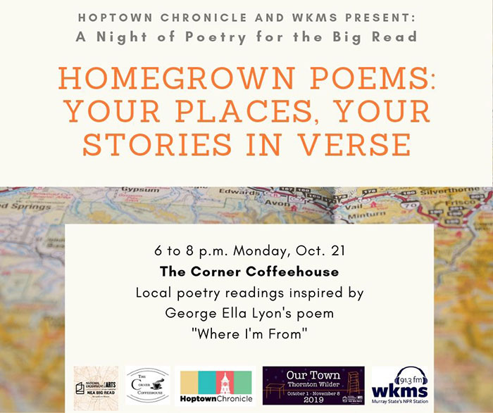Homegrown Poems Big Read event flyer Hopkinsville