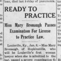 Mary Bronaugh newspaper article