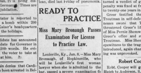 Mary Bronaugh newspaper article