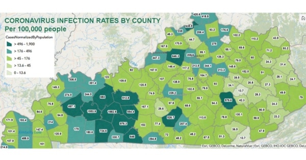 Kentucky COVID case rate