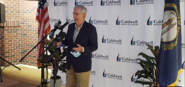Mitch McConnell speaking Thursday in Princeton about coronavirus relief