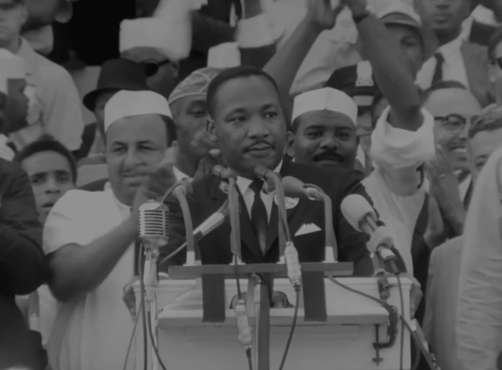 Martin Luther King delivering I have a dream