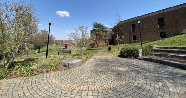 library amphitheater rail-trail feature