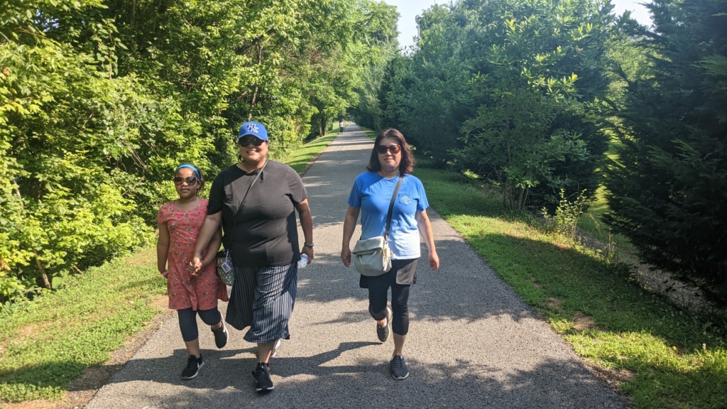 library walking group members on rail trail in Hopkinsville