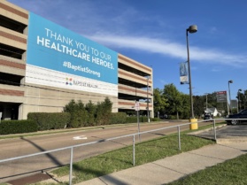 The parking garage at Baptist Health Paducah hospital in western Kentucky. (Photo by Liam Niemeyer, Ohio Valley ReSource)