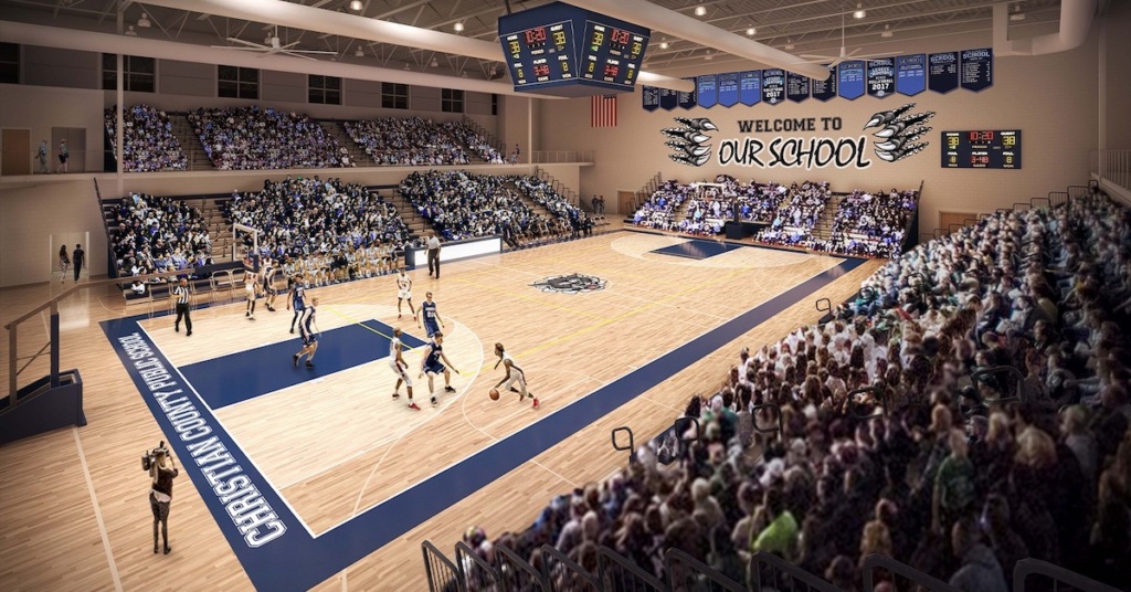 gymnasium concept for consolidated high school