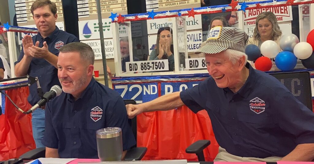 William turner and friend at hopkinsville rotary auction