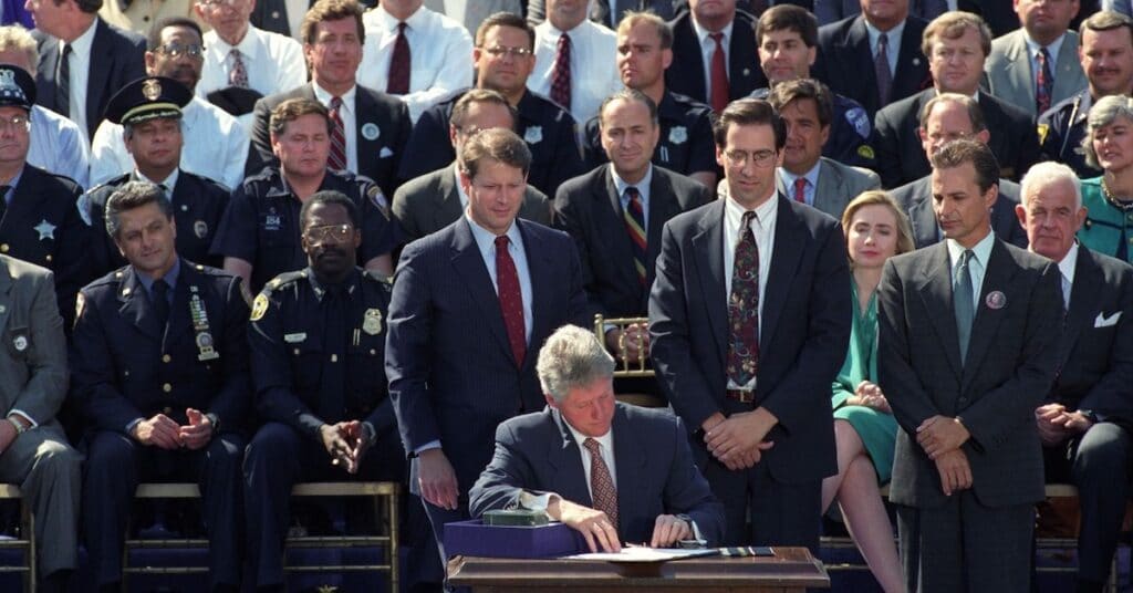 clinton signing assault weapons ban