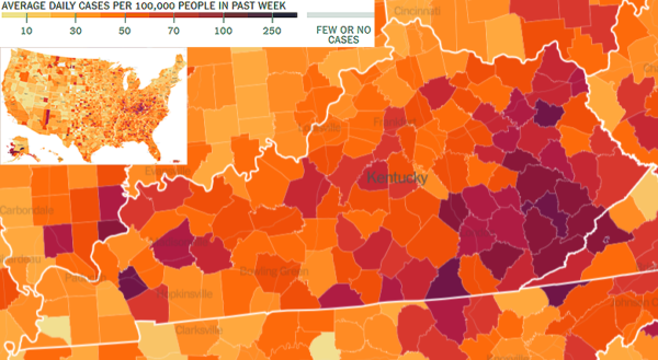 kentucky covid case map