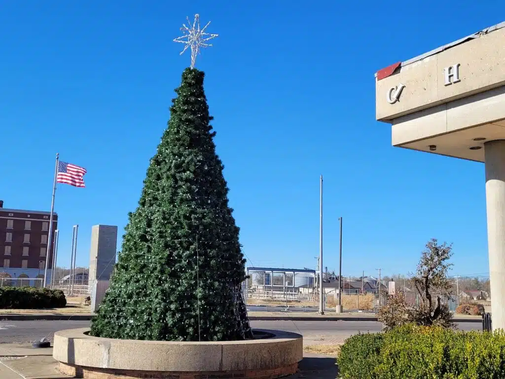Mayfield’s community Christmas tree, rescued from tornado debris