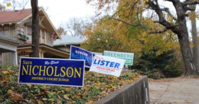 election signs in a yard