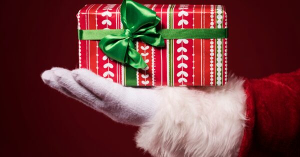 Santa hand present