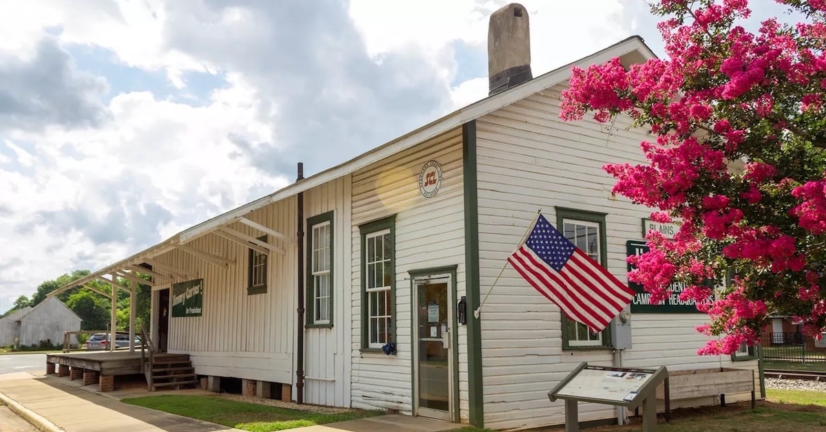 The old train depot in Plains, Georgia, once served as a campaign headquarters for Jimmy Carter. It's now a tiny museum. (National Park Service photo)