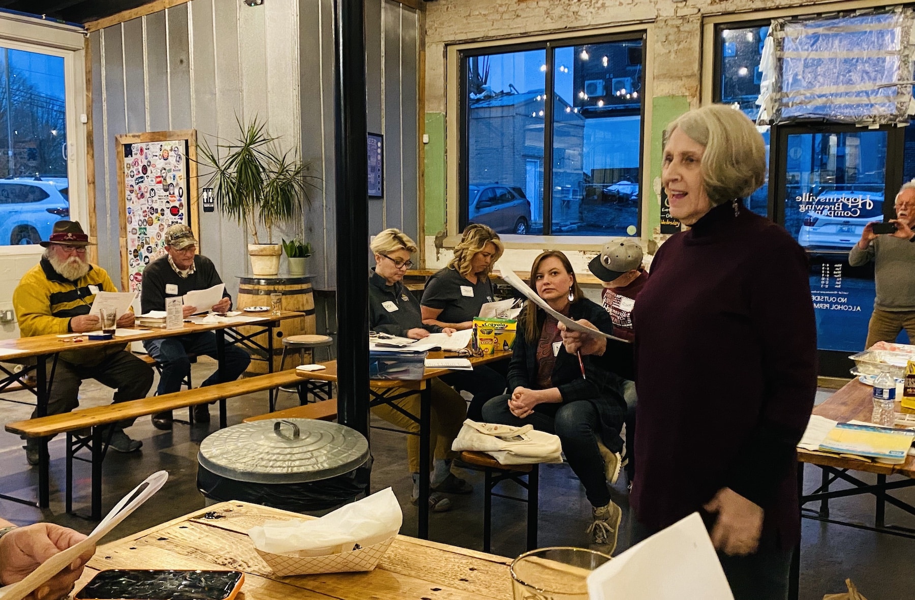 constance alexander leads poetry workshop at hopkinsville brewing company