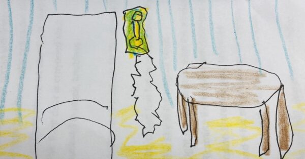 sketch of childhood home