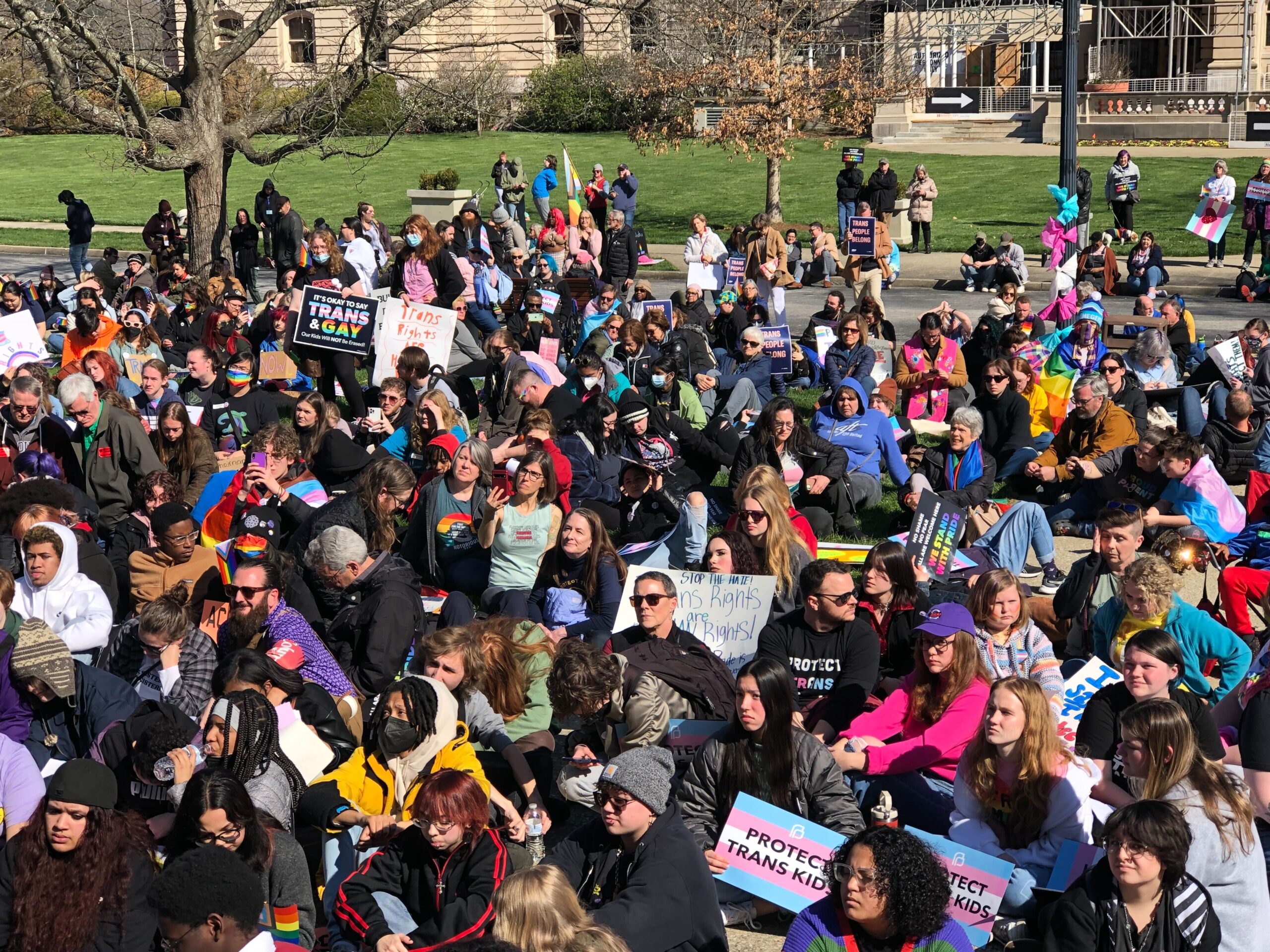 anti-trans legislation protest at kentucky capitol