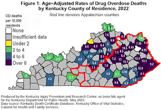 kentucky addiction overview map