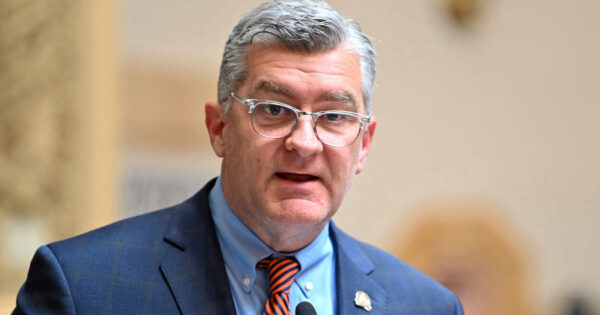 FRANKFORT, March 9 – Sen. Robby Mills, R-Henderson, presents Senate Bill 7, an act related to the administration of state payroll systems.