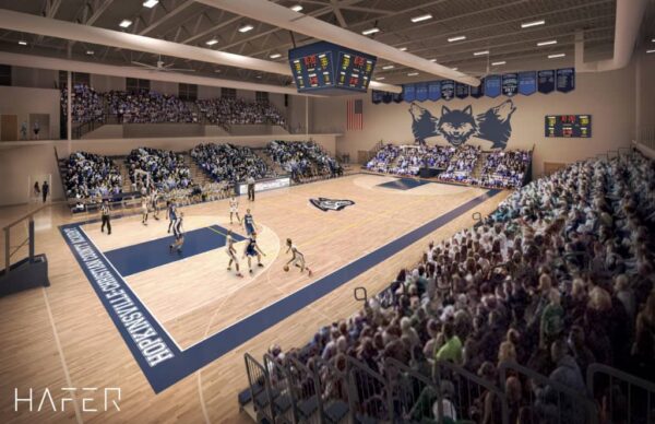 consolidated high school gym mockup