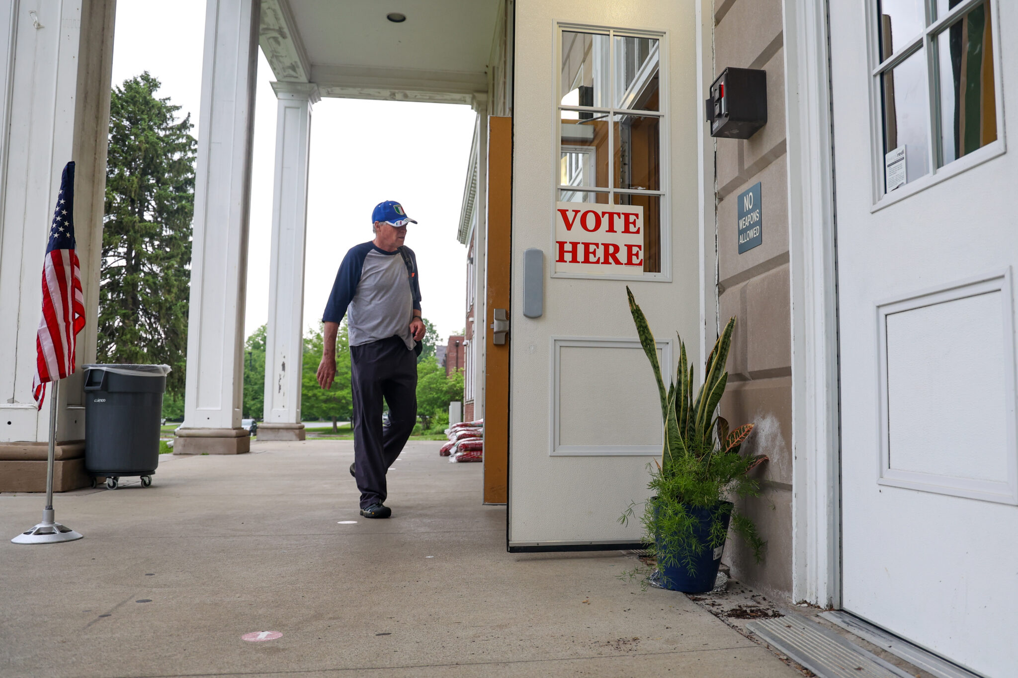 voter walking into polling place on election day
