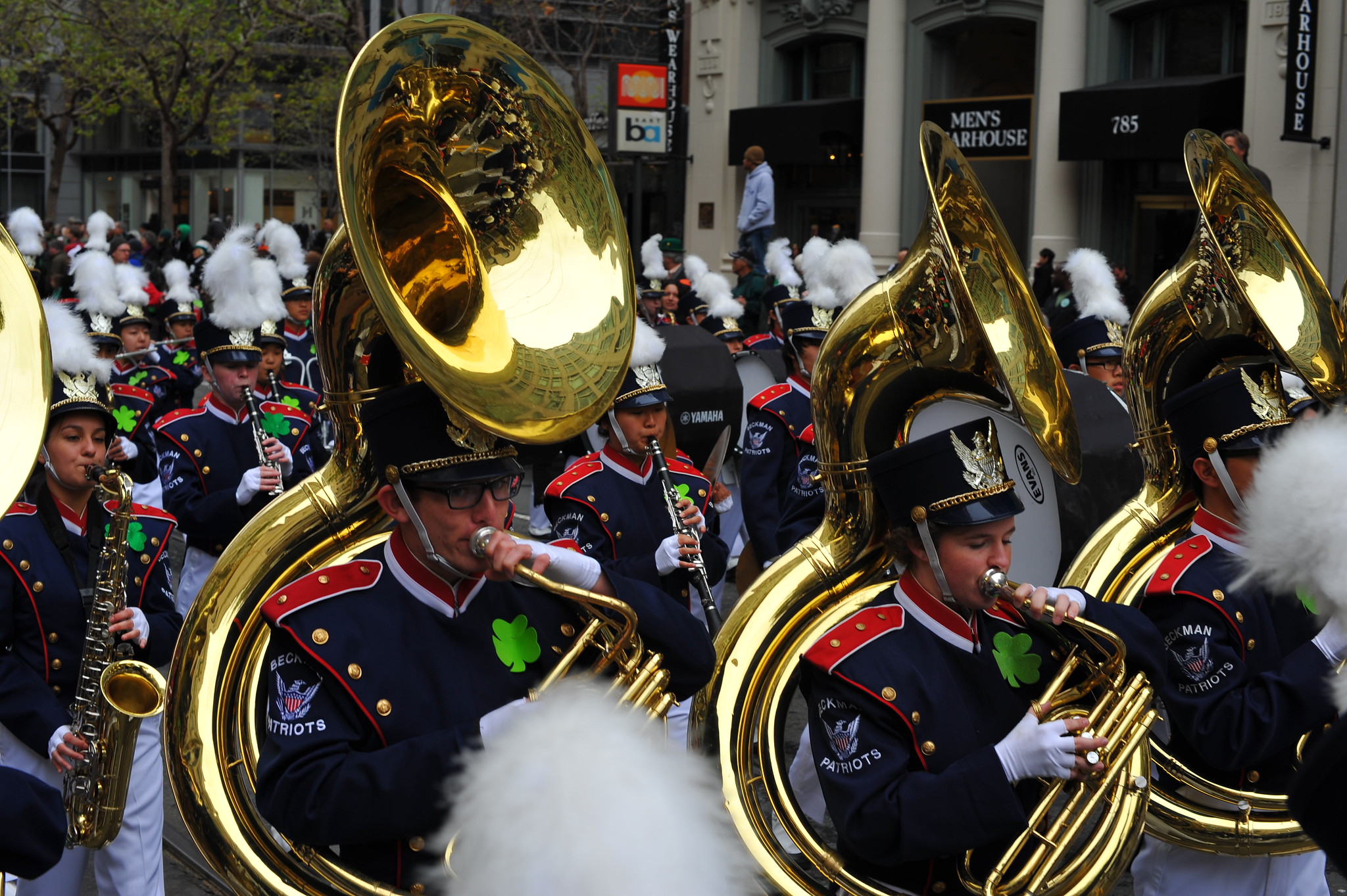 tuba players in parade