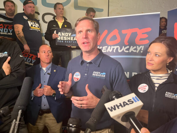 andy beshear talking to reporters