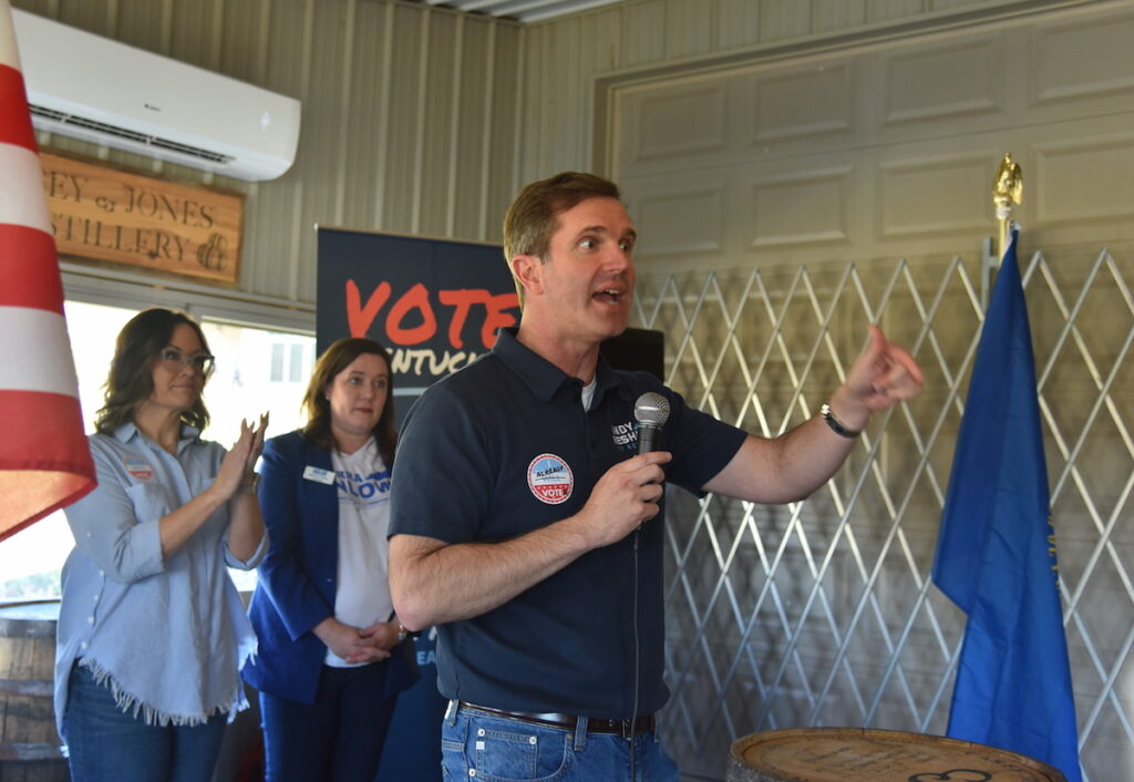 andy beshear speaking at casey jones