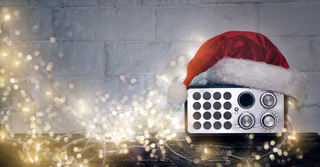 radio with santa hat