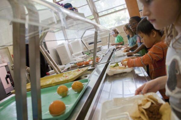 school lunch line