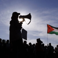 gaza protestor silhouette