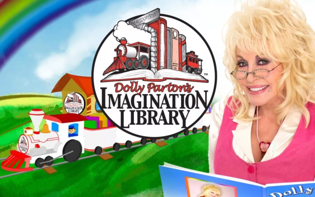 Imagination Library graphic with Dolly Parton