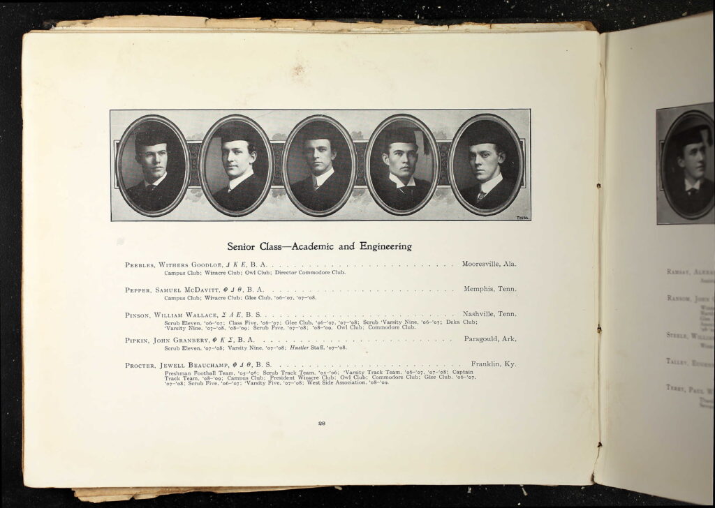 1909 Vadnerblit yearbook page 