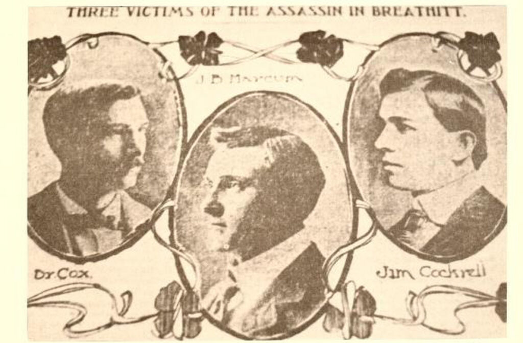 James B. Marcum (center) was one of three prominent people murdered during the political feud in Breathitt County in the early 1900s.