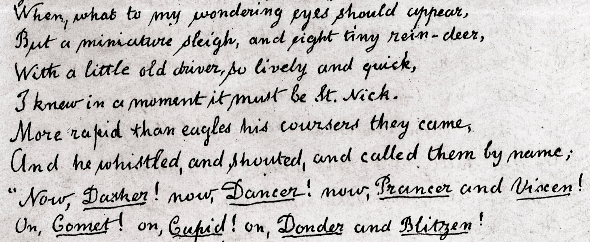 From the handwritten manuscript of “A Visit From St. Nicholas” by Clement C. Moore. (Wikipedia Commons image from New York Historical Society)