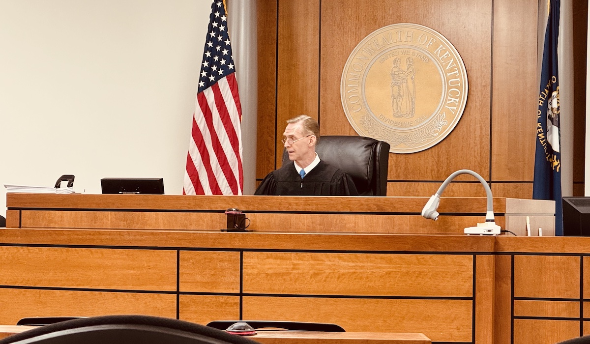 Christian Circuit Judge Andrew Selfs speaks during a hearing Friday, Dec. 20, 2024, on the Jennie Stuart lawsuit stemming from a possible acquisition by Deaconess in Evansville, Indiana. (Hoptown Chronicle photo by Jennifer P. Brown)