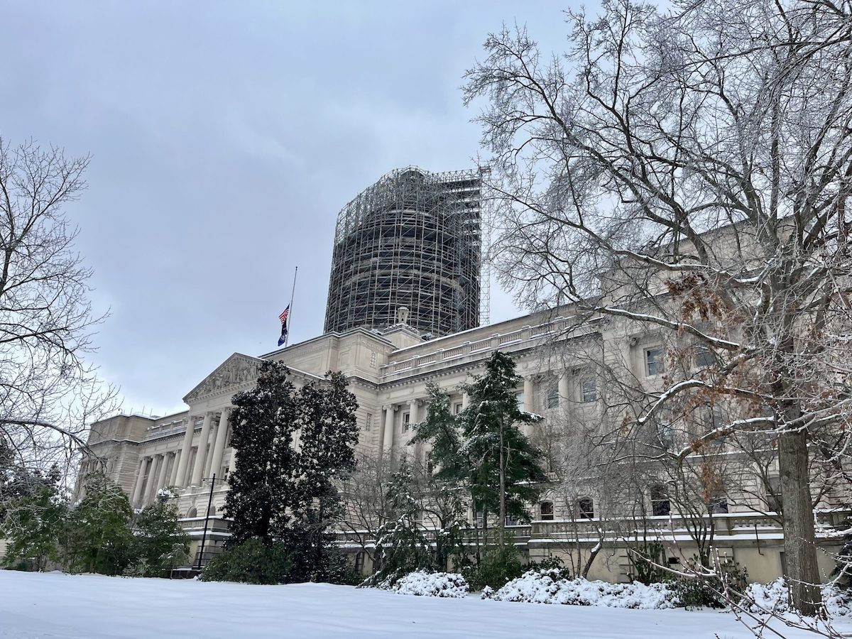 The Kentucky Capitol on Jan. 8, the second day of the 2025 legislative session. (Kentucky Lantern photo by Sarah Ladd)