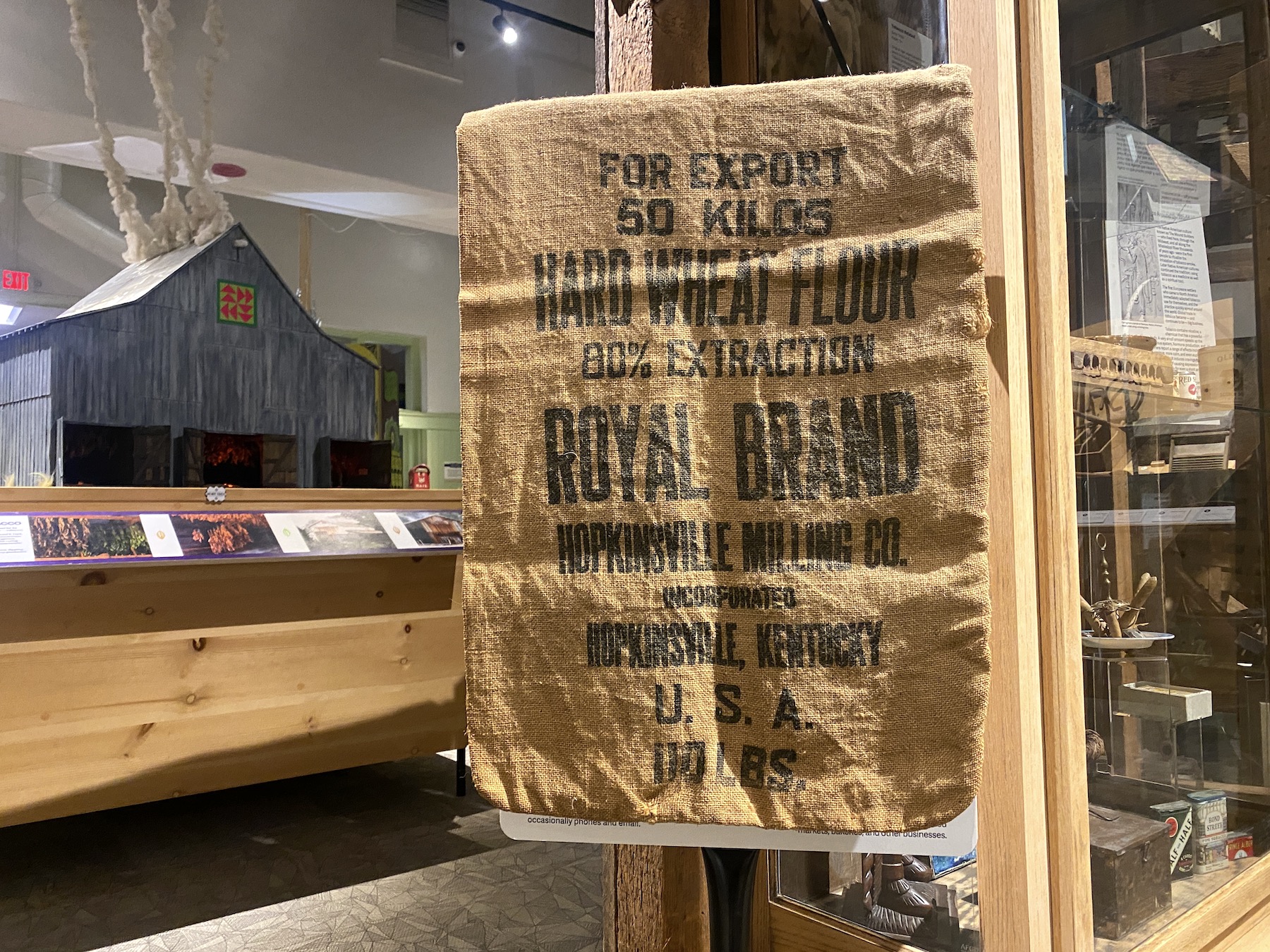 Burlap sacks like this one in the collection of the Museums of Historic Hopkinsville-Christian County carried flour from Hopkinsville Milling Co. to western European countries following World War II as part of the Marshall Plan. (Photo provided)