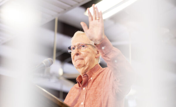 Mitch McConnell waving