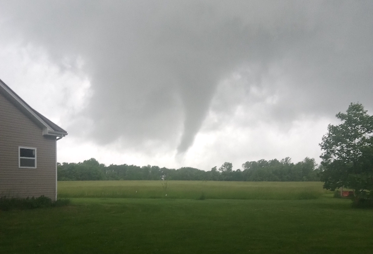 A witness of an apparent tornado on Blue Hole Road in Todd County shot this photo at 6:52 p.m. Friday. (Photo provided)