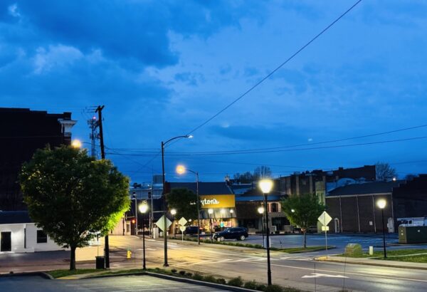 downtown at night