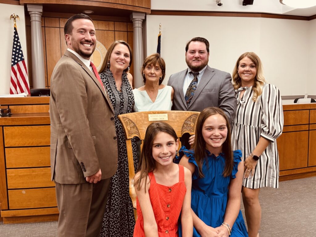 group of family in courthouse