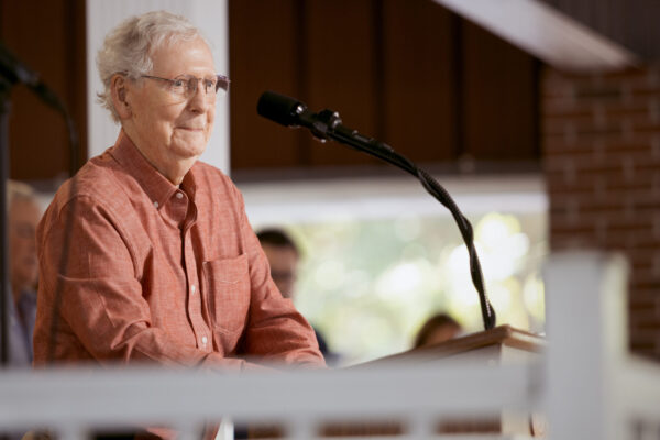 mitch mcconnell in front of mic