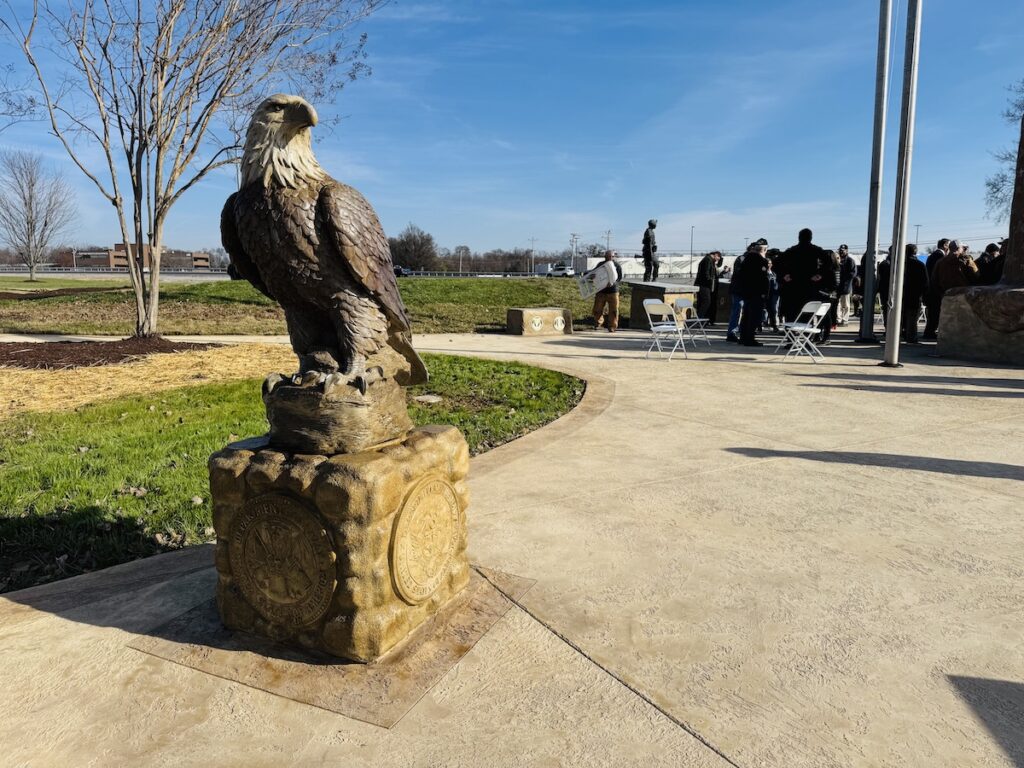 eagle statue at gander memorial park