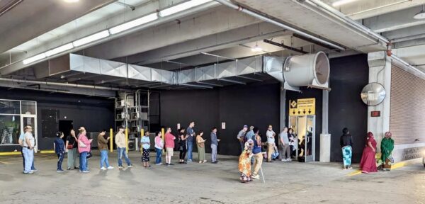 people in line at regional driver's license center