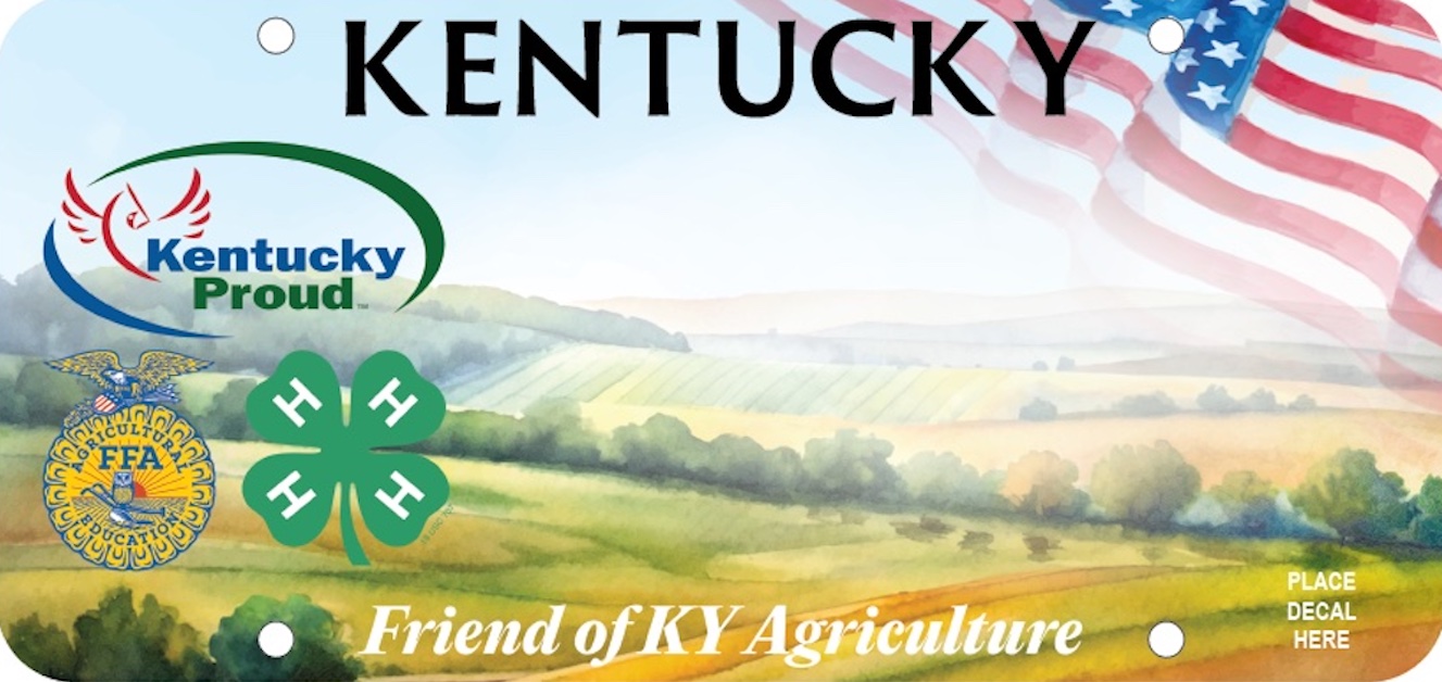 Sample license plate from the Kentucky Department of Agriculture.