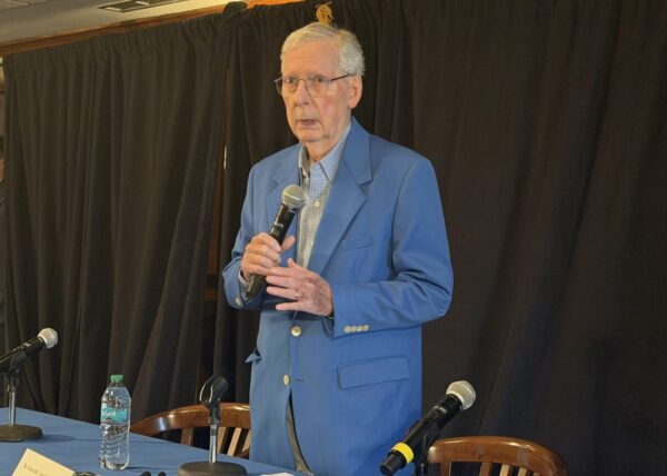 U.S. Sen. Mitch McConnell with mic